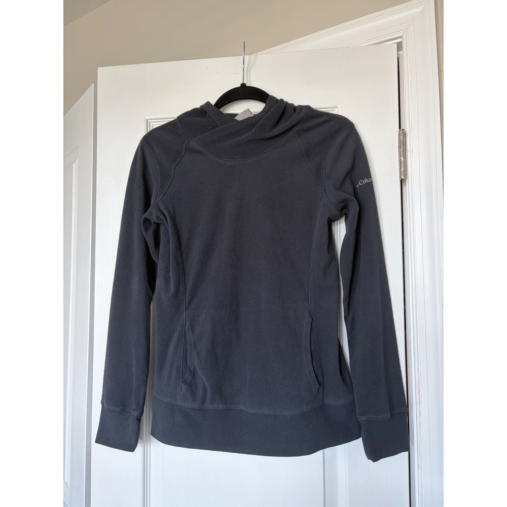 Columbia Womens Fleece Hoodie Charcoal Gray Pullover XK1380 XS